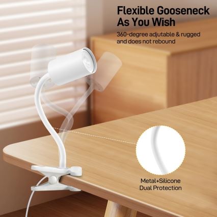 Fleksibel klemme-lampe PUNTO 1xGU10/9W/230V hvid