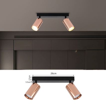 Spotlampe PUNTO 2xGU10/9W/230V rosaguld