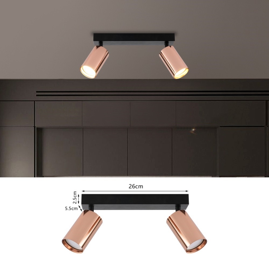 Spotlampe PUNTO 2xGU10/9W/230V rosaguld