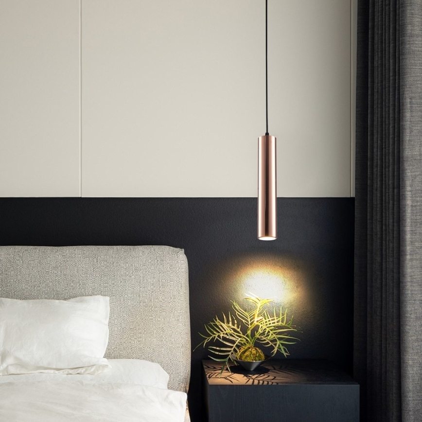 Pendel med wireophæng PUNTO 1xGU10/9W/230V rosaguld