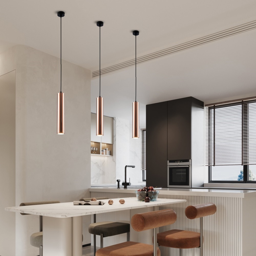 Pendel med wireophæng PUNTO 1xGU10/9W/230V rosaguld