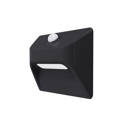 Immax 08307L - Genopladeligt LED-trappelys med bevægelses- og skumringssensor STEP LIGHT LED/0,3W/3,7V 2200 mAh IP53 sort