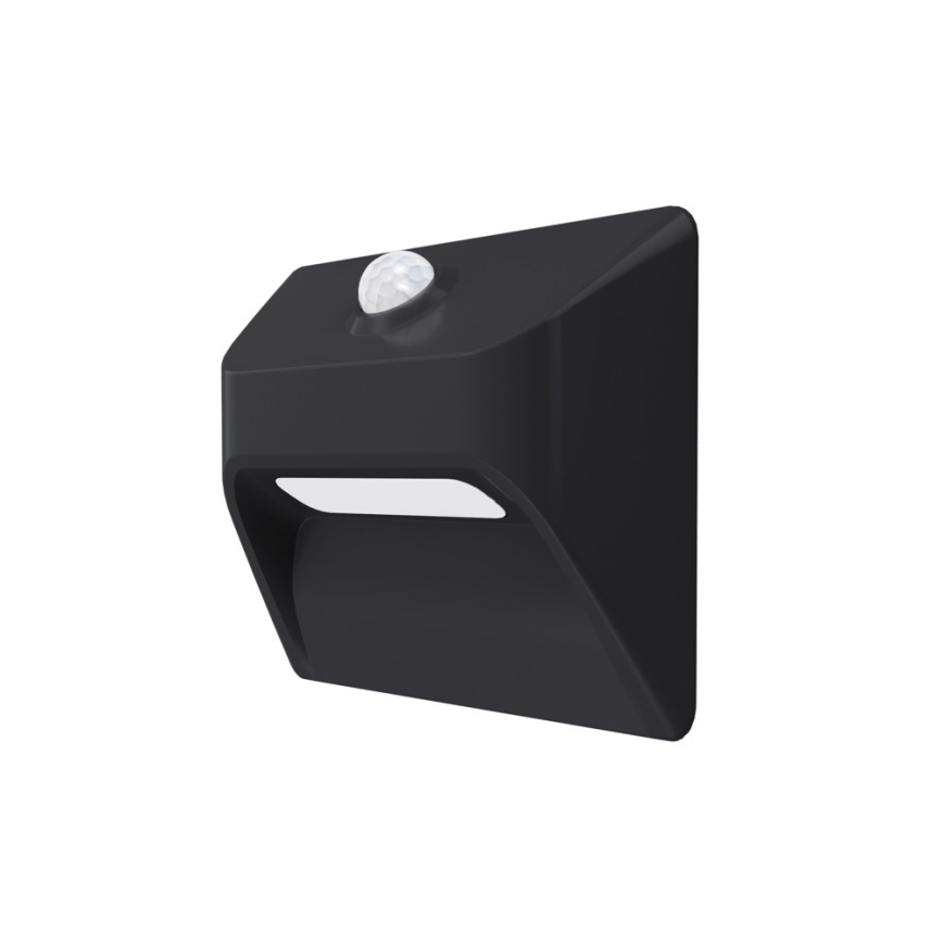 Immax 08307L - Genopladeligt LED-trappelys med bevægelses- og skumringssensor STEP LIGHT LED/0,3W/3,7V 2200 mAh IP53 sort
