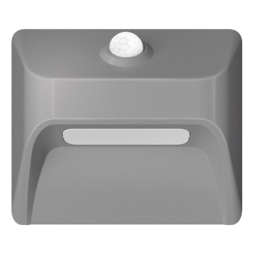 Immax 08309L - Genopladelig LED-trappelampe med sensor STEP LIGHT LED/0,3W/3,7V 2200 mAh IP53 grå