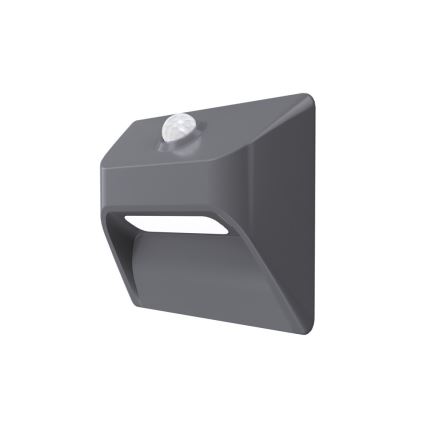 Immax 08309L - LED genopladelig trappelampe med bevægelses- og skumringssensor STEP LIGHT LED/0,3W/3,7V 2200 mAh IP53 grå