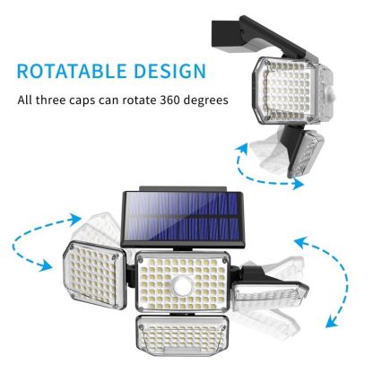 Soldrevet LED væglampe med sensor LED/5W/5,5V IP65