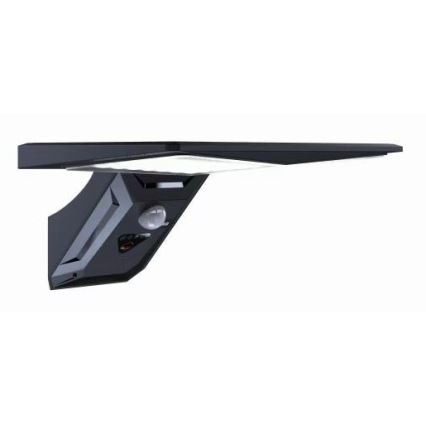 Soldrevet LED væglampe med sensor LED/2,6W/5,5V IP65 1800 mAh sort