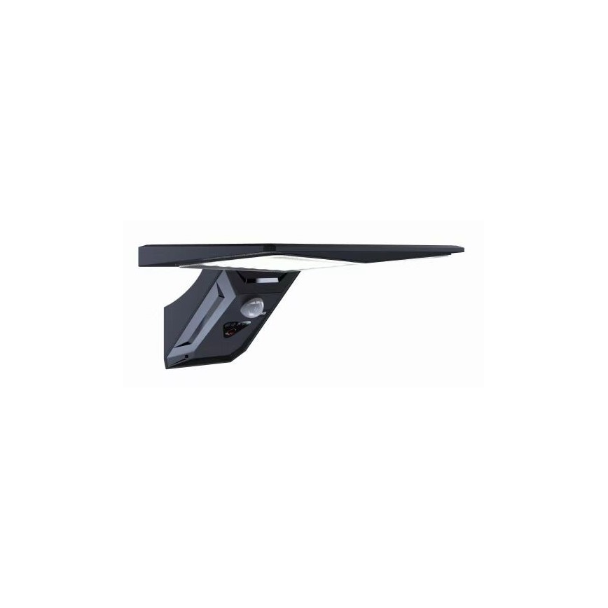 Soldrevet LED væglampe med sensor LED/2,6W/5,5V IP65 1800 mAh sort