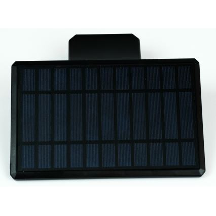 Soldrevet LED væglampe med sensor LED/2,6W/5,5V IP65 1800 mAh sort