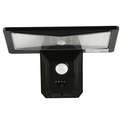 Soldrevet LED væglampe med sensor LED/2,6W/5,5V IP65 1800 mAh sort