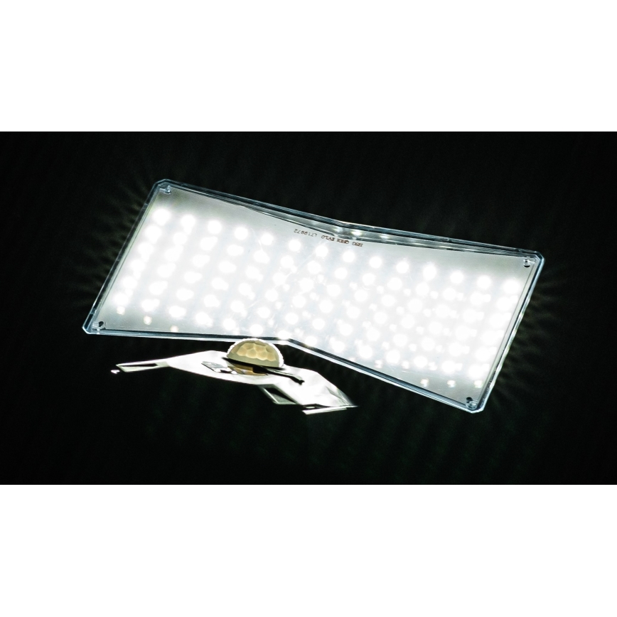 Soldrevet LED væglampe med sensor LED/2,6W/5,5V IP65 1800 mAh sort