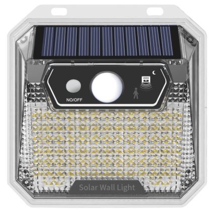 Soldrevet LED væglampe med sensor LED/3W/5,5V IP65 1200 mAh