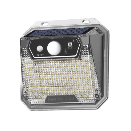 Soldrevet LED væglampe med sensor LED/3W/5,5V IP65 1200 mAh