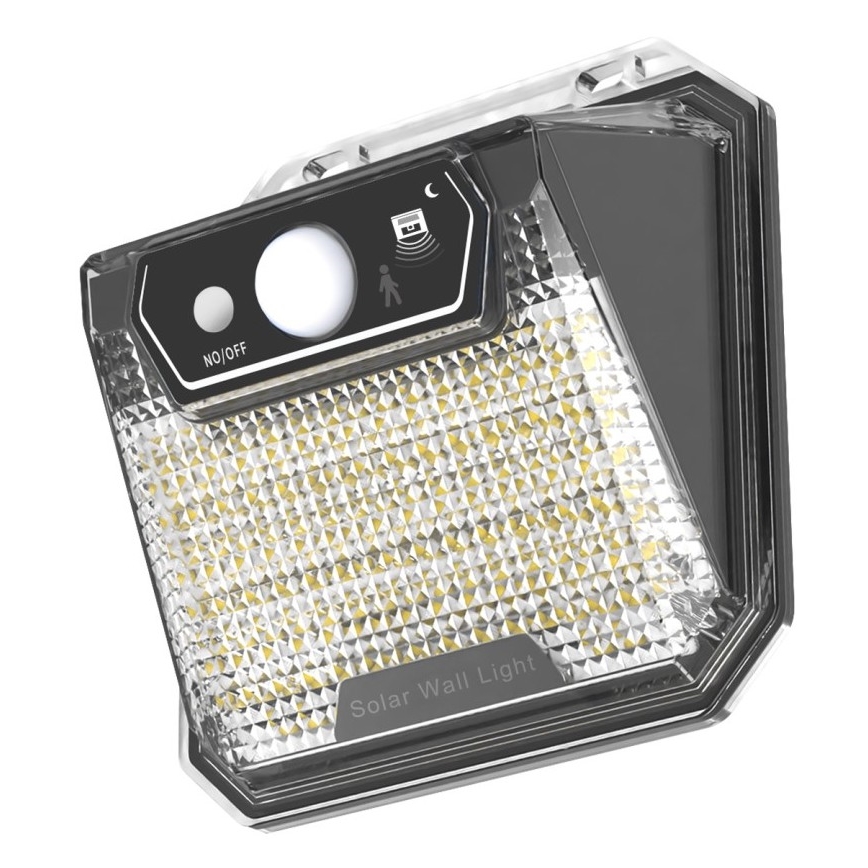 Soldrevet LED væglampe med sensor LED/3W/5,5V IP65 1200 mAh