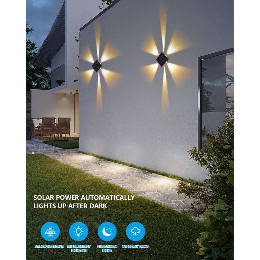 LED solcelle væglampe med sensor LED/2W/5V IP54 1300 mAh
