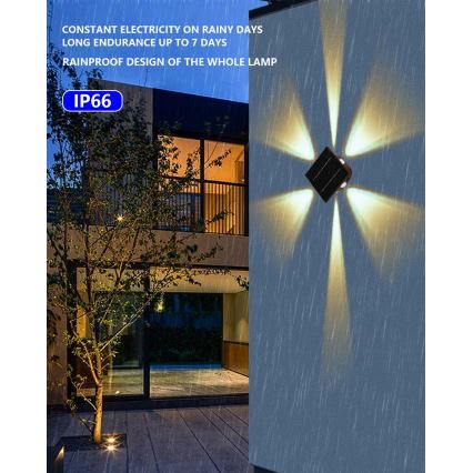 LED solcelle væglampe med sensor LED/2W/5V IP54 1300 mAh