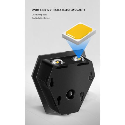 Soldrevet LED væglampe med sensor LED/2W/5V IP54 1300 mAh