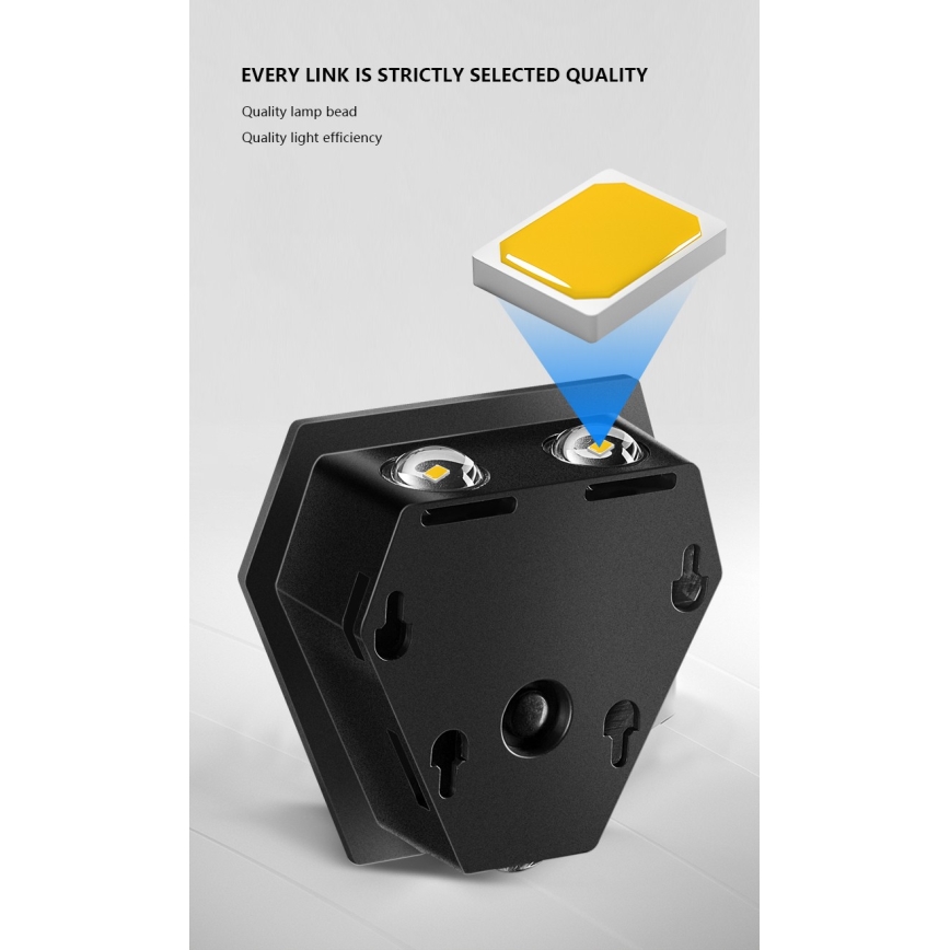 Soldrevet LED væglampe med sensor LED/2W/5V IP54 1300 mAh