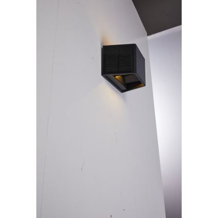 Soldrevet LED væglampe med sensor LED/2W/5V IP54 1300 mAh