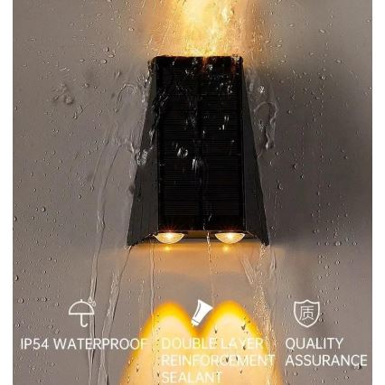 Soldrevet LED væglampe med sensor LED/2W/5V IP54 1300 mAh