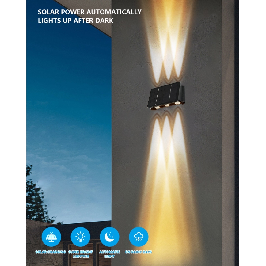 Soldrevet LED væglampe med sensor LED/2W/5V IP54