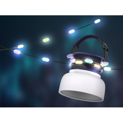 Bærbar LED solcellelampe med LED-lys kæde og RGB-farver genopladelig  LED/10W/5V 3600 mAh IP65 3600 mAh