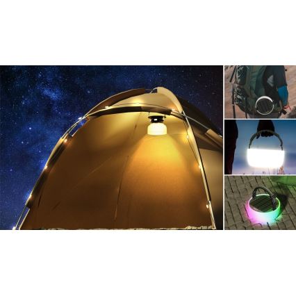 Bærbar LED solcellelampe med LED-lys kæde og RGB-farver genopladelig  LED/10W/5V 3600 mAh IP65 3600 mAh