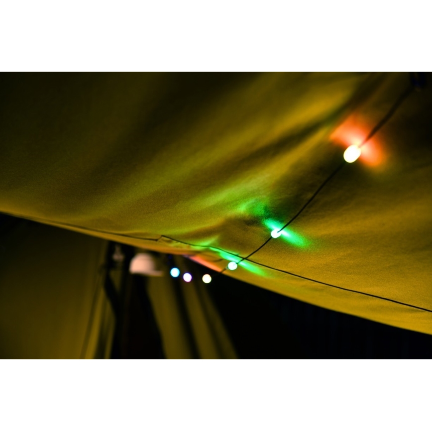 Bærbar LED solcellelampe med LED-lys kæde og RGB-farver genopladelig  LED/10W/5V 3600 mAh IP65 3600 mAh