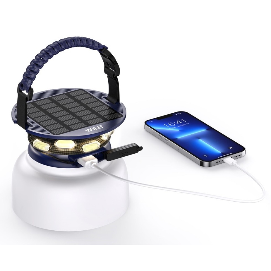 Bærbar LED solcellelampe med LED-lys kæde og RGB-farver genopladelig  LED/10W/5V 3600 mAh IP65 3600 mAh