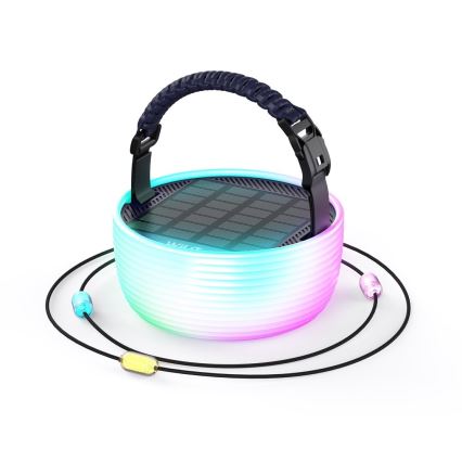 Bærbar LED solcellelampe med LED-lys kæde og RGB-farver genopladelig  LED/10W/5V 3600 mAh IP65 3600 mAh