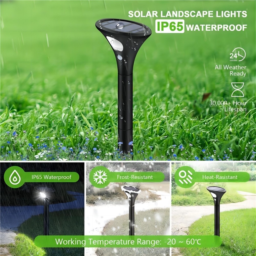 LED solcellelampe med sensor LED/1W/3,7V 6000K IP65 1500 mAh