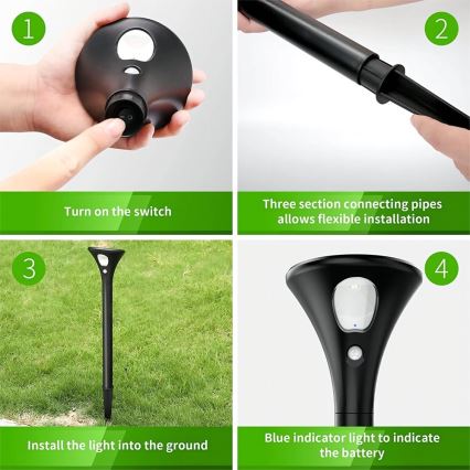 LED solcellelampe med sensor LED/1W/3,7V 6000K IP65 1500 mAh
