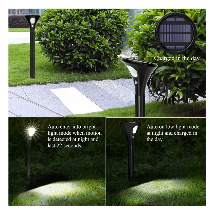 LED solcellelampe med sensor LED/1W/3,7V 6000K IP65 1500 mAh
