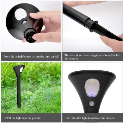 LED solcellelampe med sensor LED/1W/3,7V 6000K IP65 1500 mAh