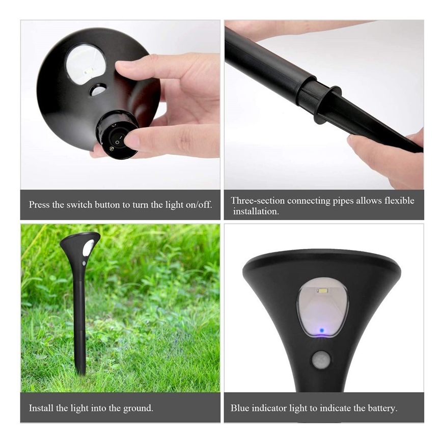 LED solcellelampe med sensor LED/1W/3,7V 6000K IP65 1500 mAh