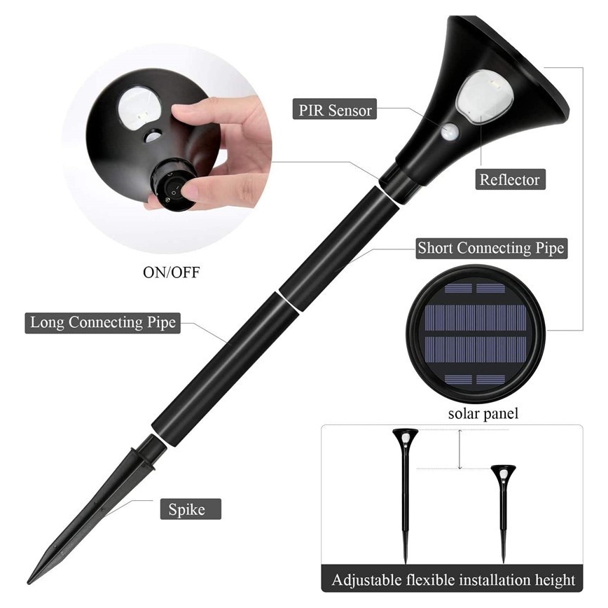 LED solcellelampe med sensor LED/1W/3,7V 6000K IP65 1500 mAh