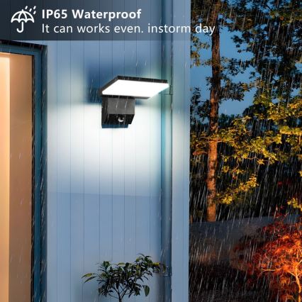 LED udendørs væglampe med sensor MODERN LED/18W/230V IP65