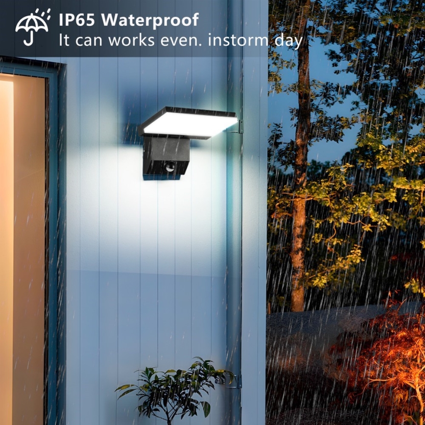 LED udendørs væglampe med sensor MODERN LED/18W/230V IP65