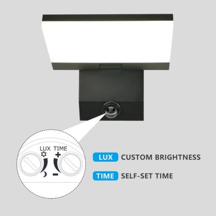 LED udendørs væglampe med sensor MODERN LED/18W/230V IP65