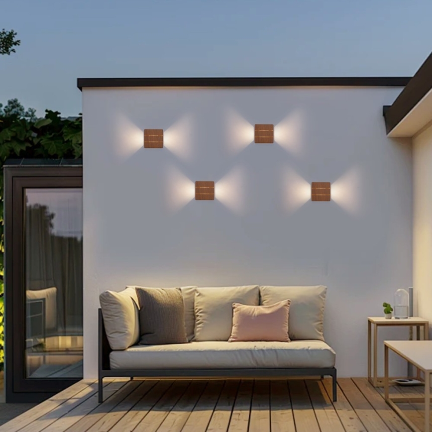 LED udendørs væglampe LUXLINE 6W/230V 3000K IP54 valnødfarvet
