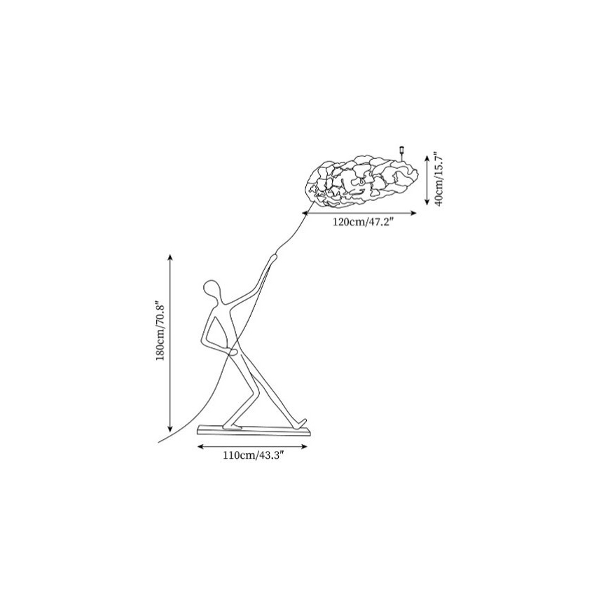 Gulvlampe SILUETTE 6xE27/40W/230V 180 cm Dream Reach