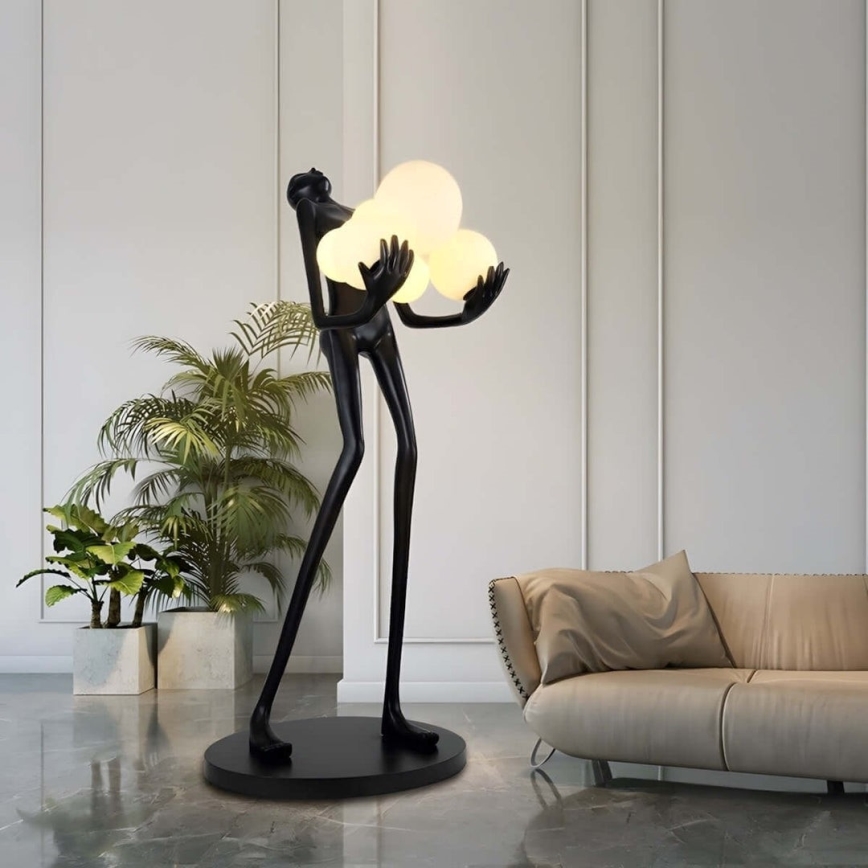 Gulvlampe SILUETTE 6xE27/25W/230V 180 cm Human Ball