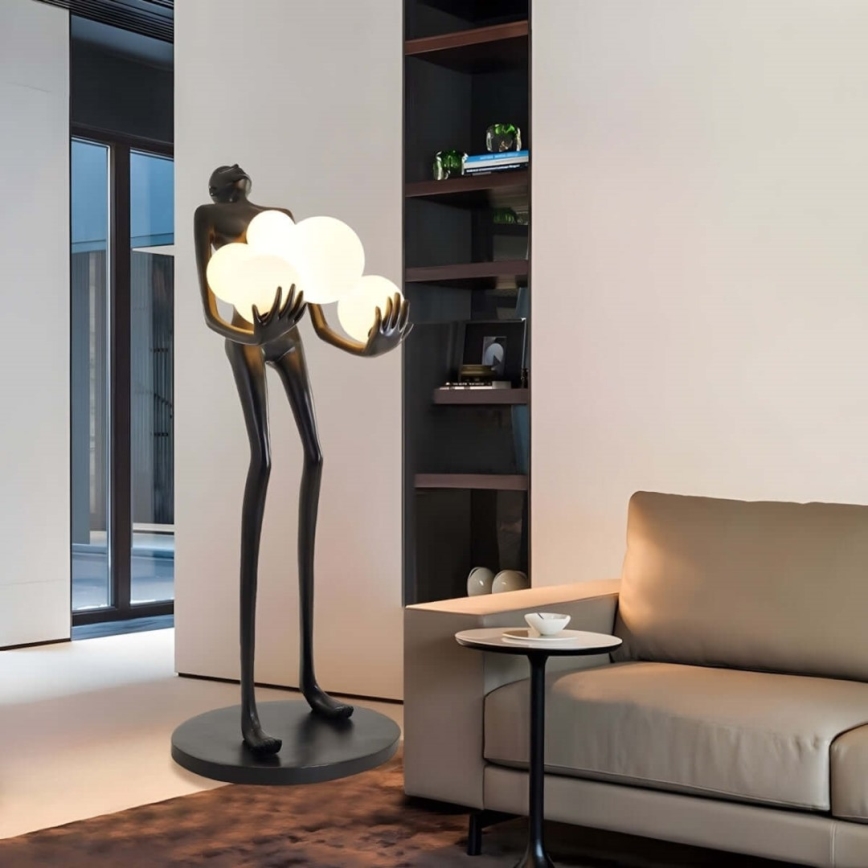 Gulvlampe SILUETTE 6xE27/25W/230V 180 cm Human Ball