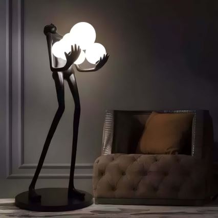 Gulvlampe SILUETTE 6xE27/25W/230V 180 cm Human Ball