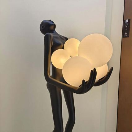 Gulvlampe SILUETTE 6xE27/25W/230V 180 cm Human Ball