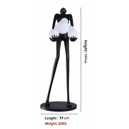 Gulvlampe SILUETTE 6xE27/25W/230V 180 cm Human Ball