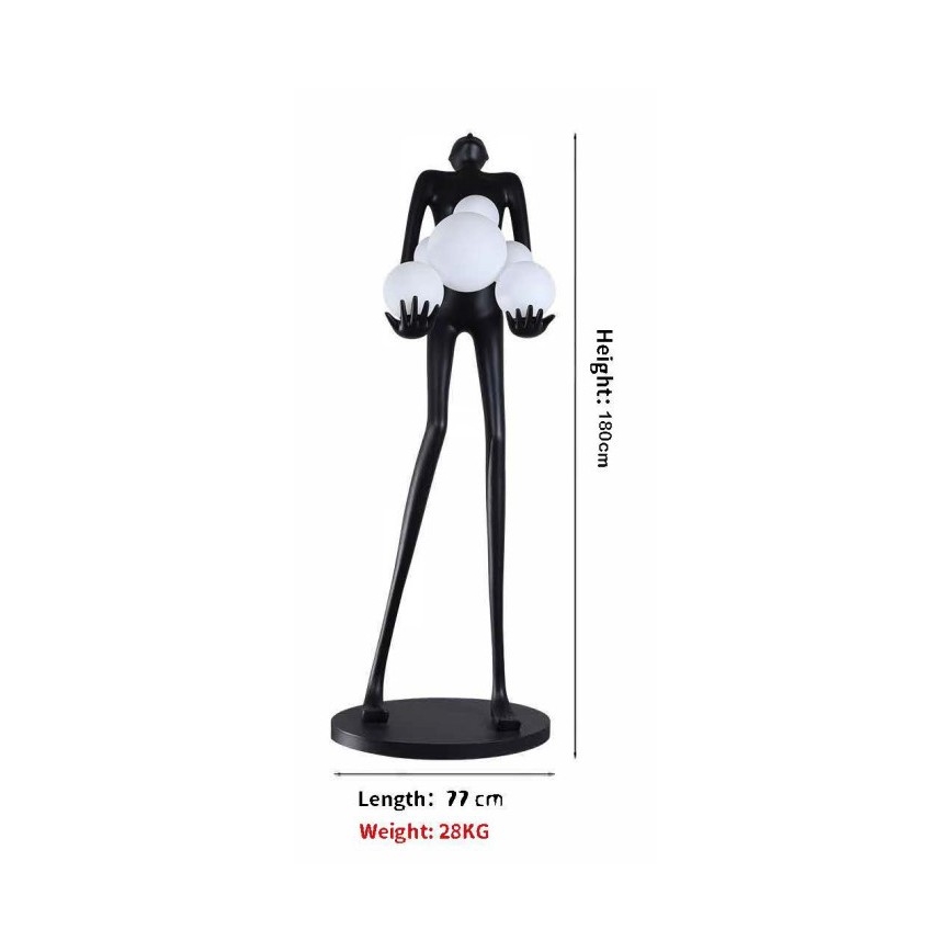 Gulvlampe SILUETTE 6xE27/25W/230V 180 cm Human Ball