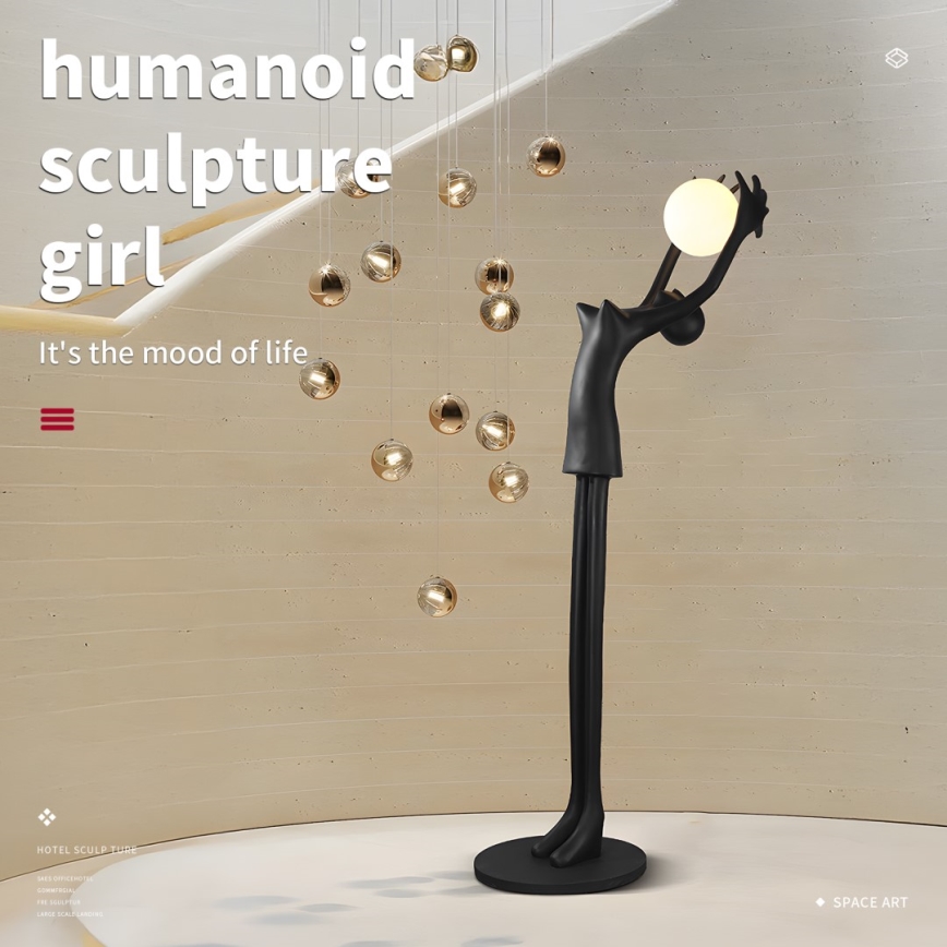 Gulvlampe SILUETTE 1xE27/25W/230V 210 cm Human Girl