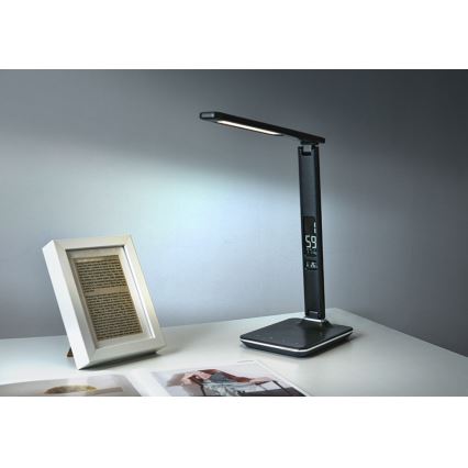 LED bordlampe m. display dæmpbar KINGFISHER LED/9W/230V/12V sort