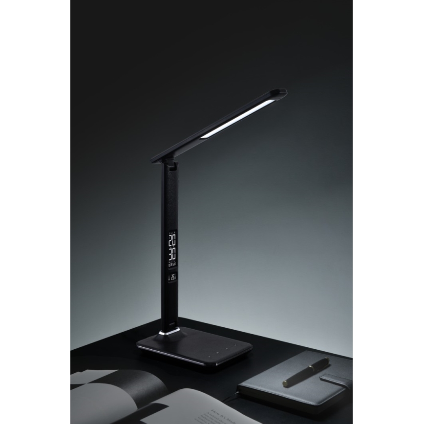 LED bordlampe m. display dæmpbar KINGFISHER LED/9W/230V/12V sort